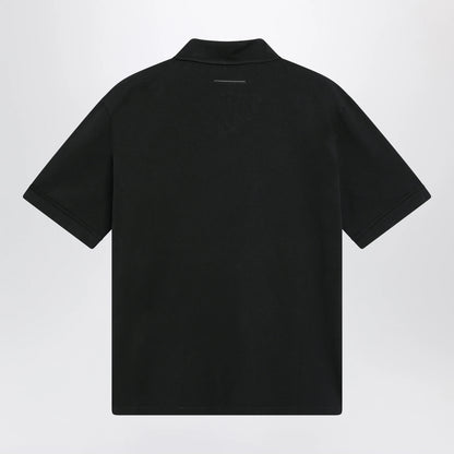 MM6 Maison Margiela Black cotton polo shirt