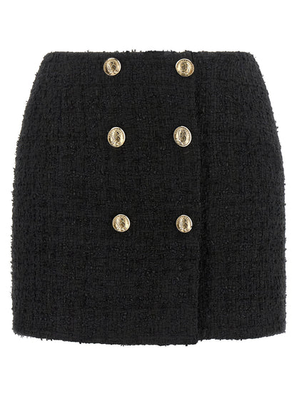 Balmain Embossed Button Detail Miniskirt