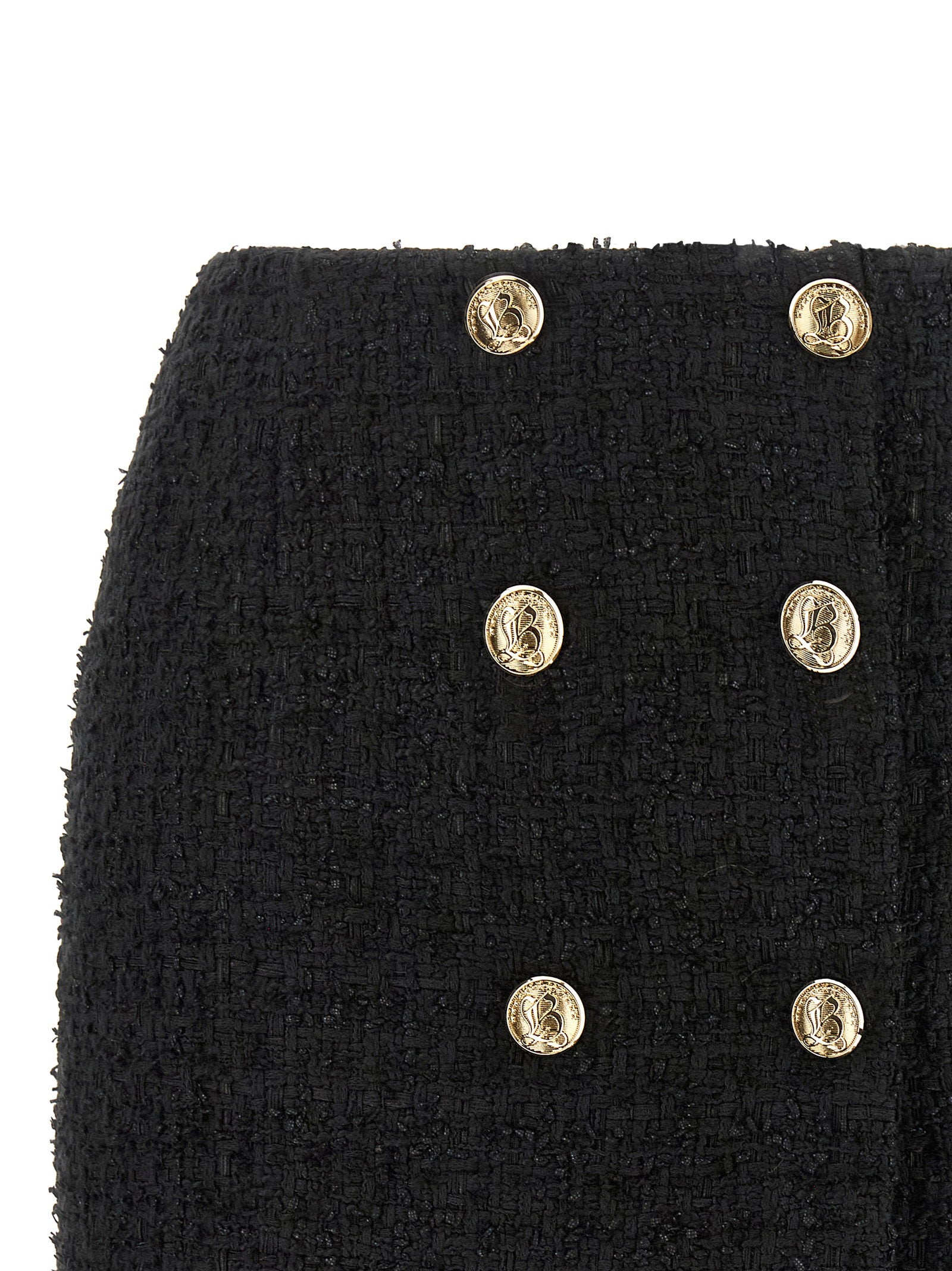 Balmain Embossed Button Detail Miniskirt