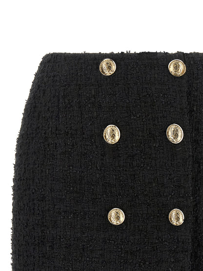 Balmain Embossed Button Detail Miniskirt