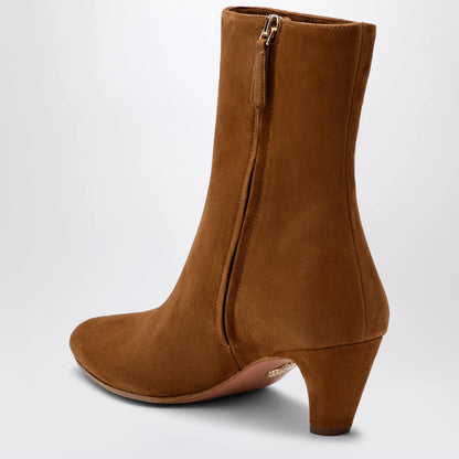 Aquazzura Chestnut Sloan suede ankle boots