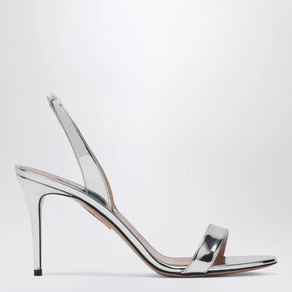 Aquazzura So Nude 85 Silver Sandals