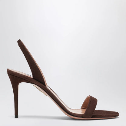 Aquazzura So Nude mid-heel sandals in Espresso