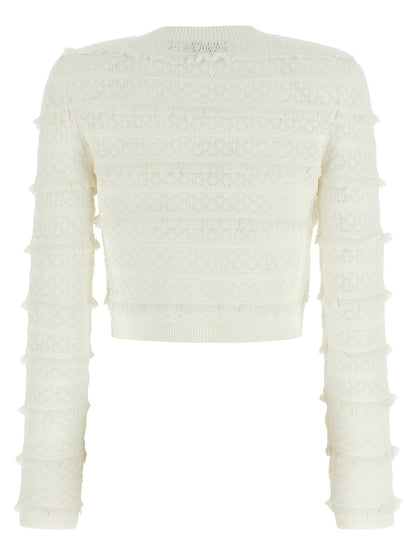 Self-Portrait Pointelle Diamante Cardigan