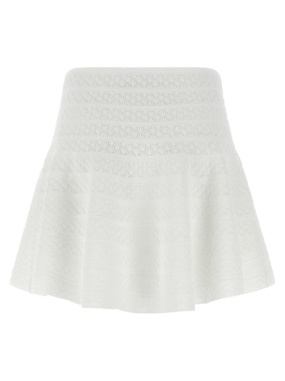 Self-Portrait Pointelle Knit Mini Skirt