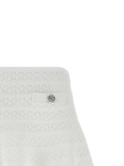 Self-Portrait Pointelle Knit Mini Skirt