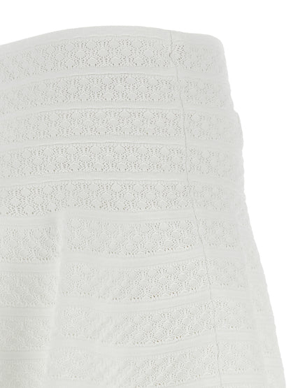 Self-Portrait Pointelle Knit Mini Skirt