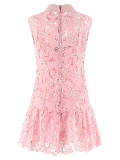 Self-Portrait Pink Lace Collared Dress