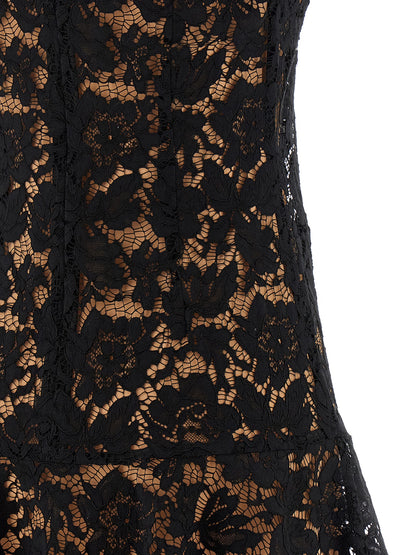 Self-Portrait Black Lace Crystal Dress