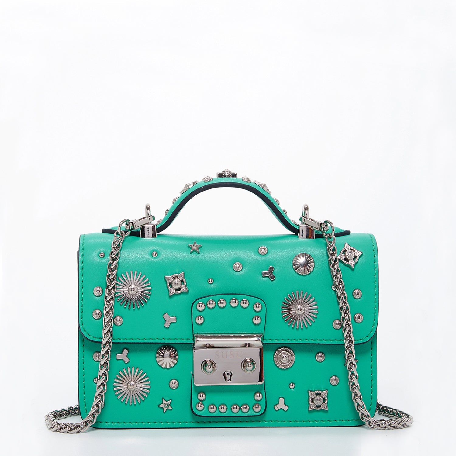 The Hollywood Green Purse with Studs