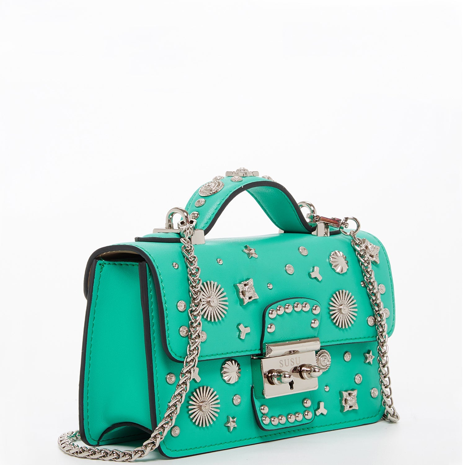 The Hollywood Green Purse with Studs