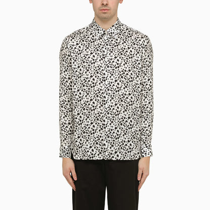 PT Torino White viscose striped shirt