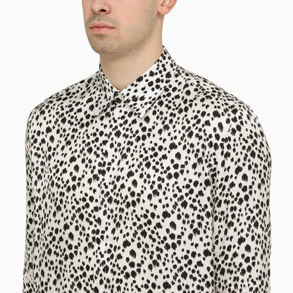 PT Torino White viscose striped shirt