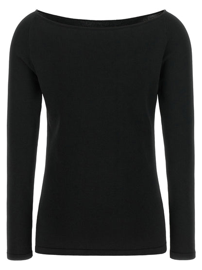 Elie Saab Black Wool Off-the-shoulder Top