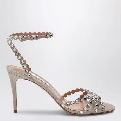 Aquazzura Tequila crystal-embellished suede sandals