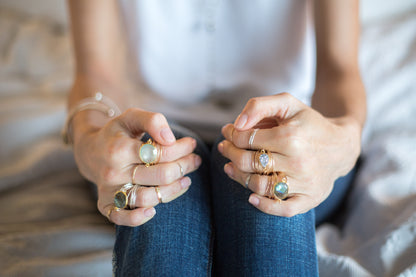 Torrey Ring with Blue Chalcedony