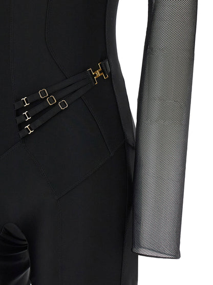 Elisabetta Franchi Jersey And Tulle Jumpsuit
