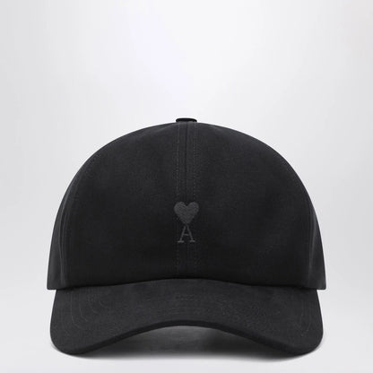 Ami Paris Black Ami De Coeur baseball cap