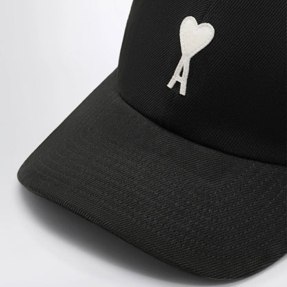 Ami Paris Black Ami De Coeur baseball cap