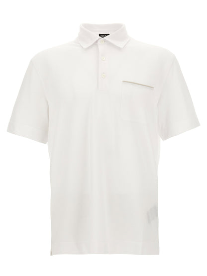Zegna Piqué Cotton Polo Shirt