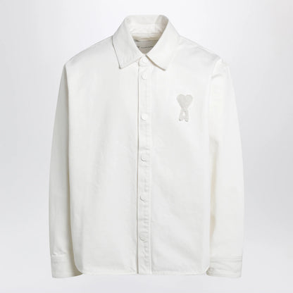 Cream Ami de Coeur shirt by Ami Paris