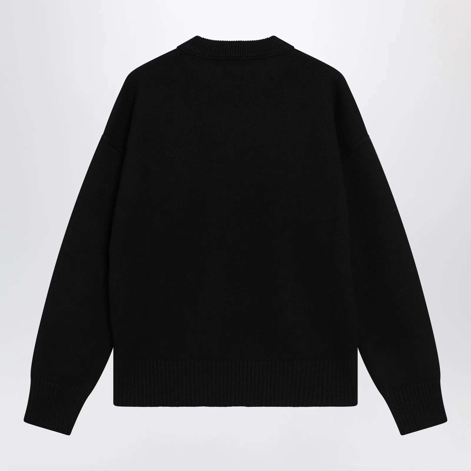 Ami Paris Black Ami de Coeur virgin wool sweater