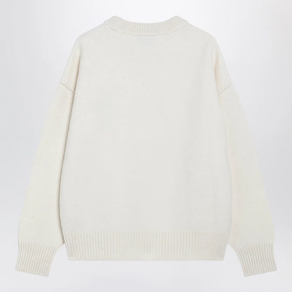 Ami Paris Ami de Coeur sweater in white virgin wool