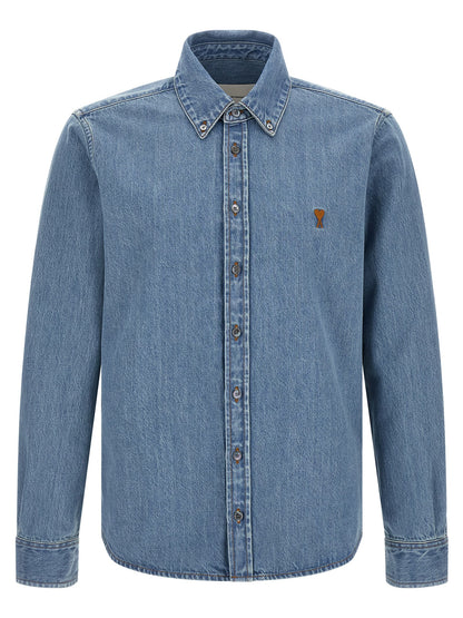 Ami Paris Ami De Coeur Denim Shirt