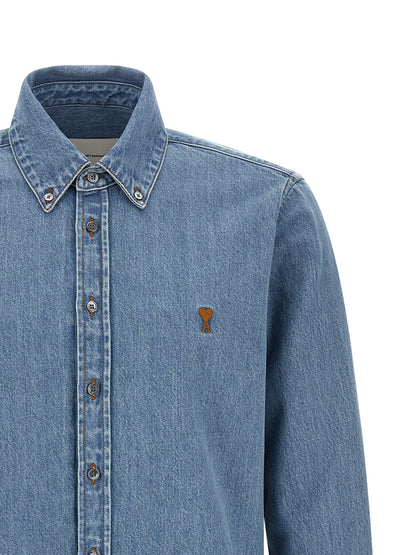 Ami Paris Ami De Coeur Denim Shirt