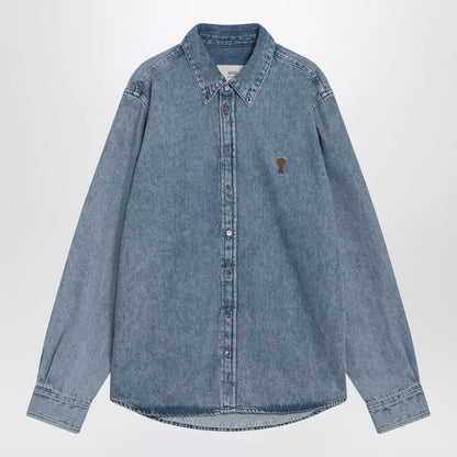 Ami Paris Blue denim Ami De Coeur shirt