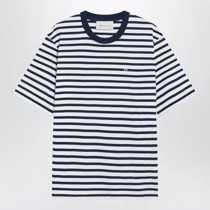 Blue/white striped Ami de Coeur T-shirt by Ami Paris