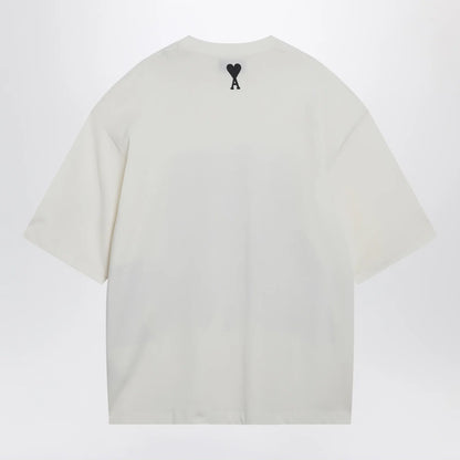 Ami Paris Cream white T-shirt with logo print