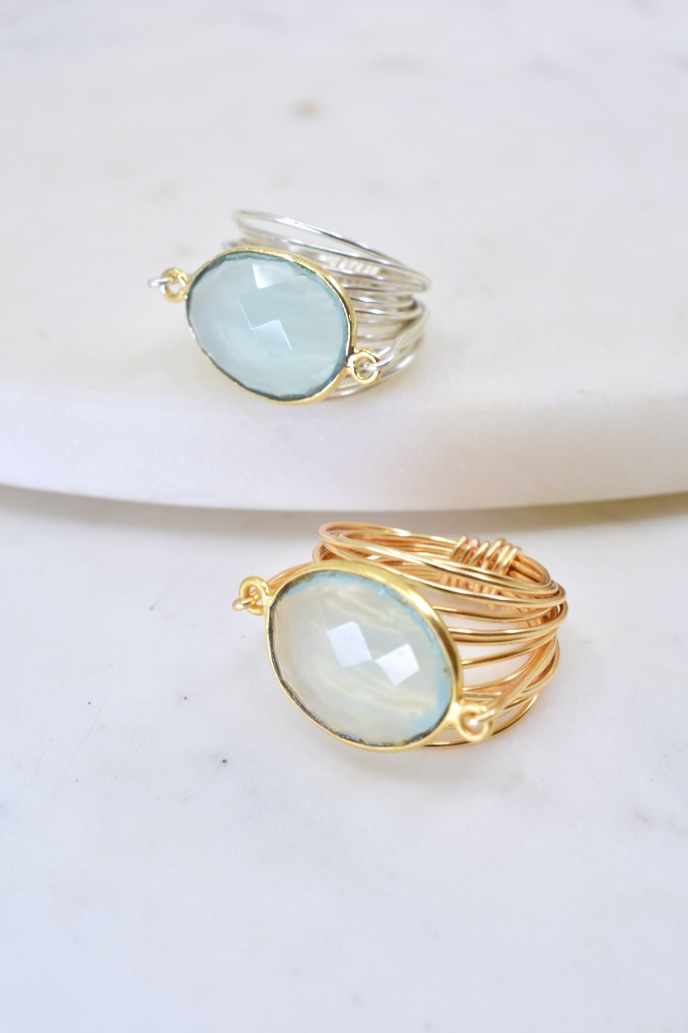 Torrey Ring with Blue Chalcedony