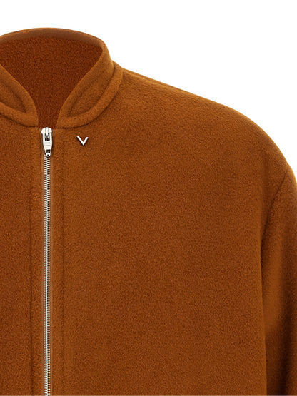Valentino Garavani Vlogo Orange Bomber Jacket