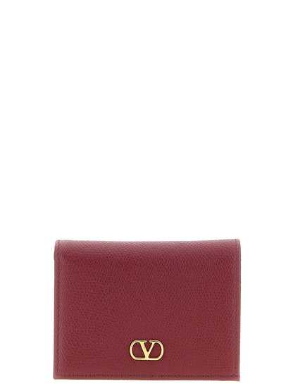 Valentino Garavani Vlogo Burgundy Wallet