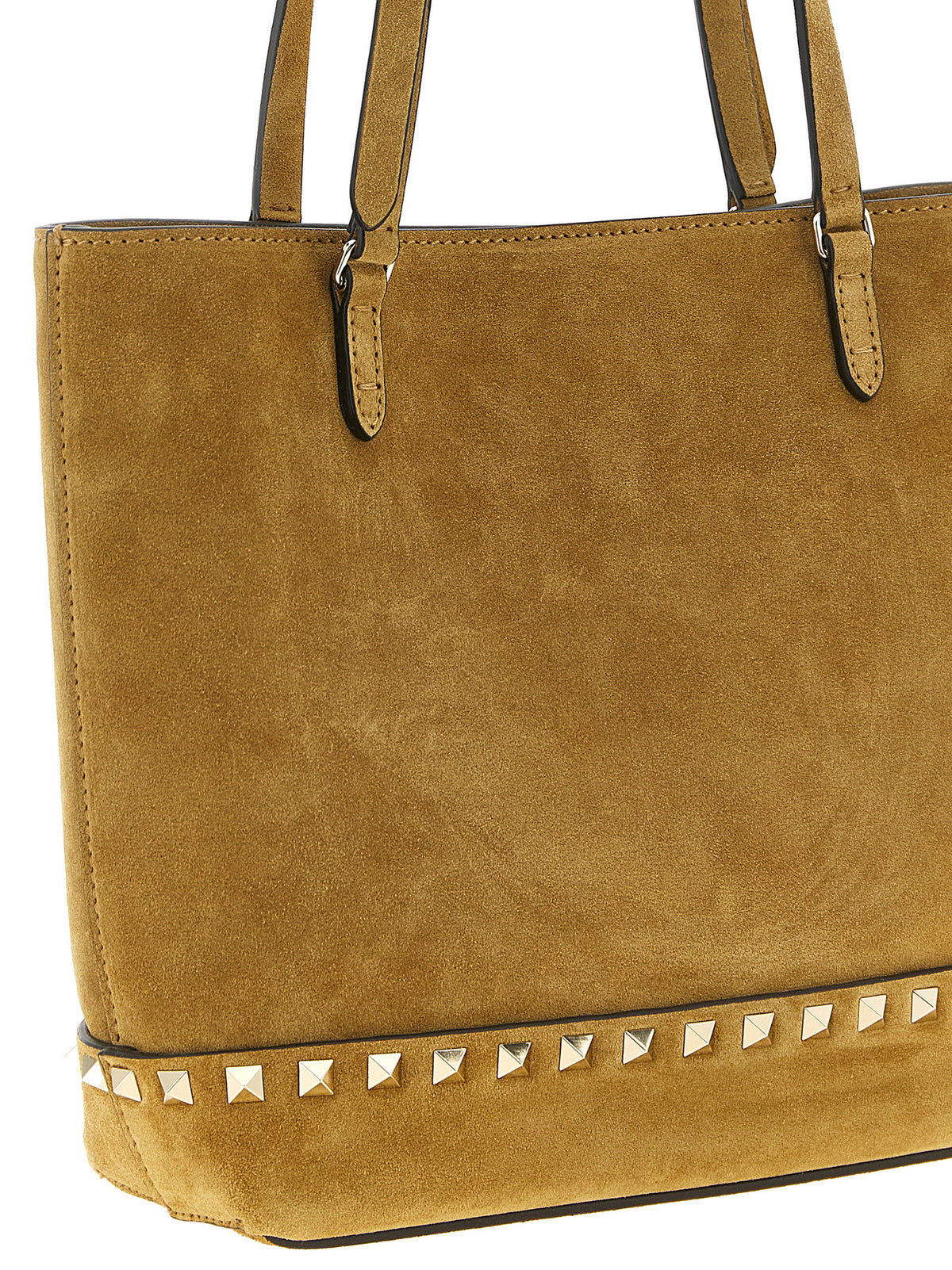 Valentino Garavani V. Garavani Rockstud Small Beige Shopping Bag