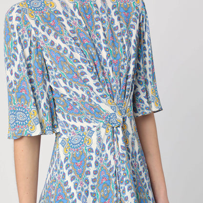 ETRO Flared midi dress with multi-coloured print