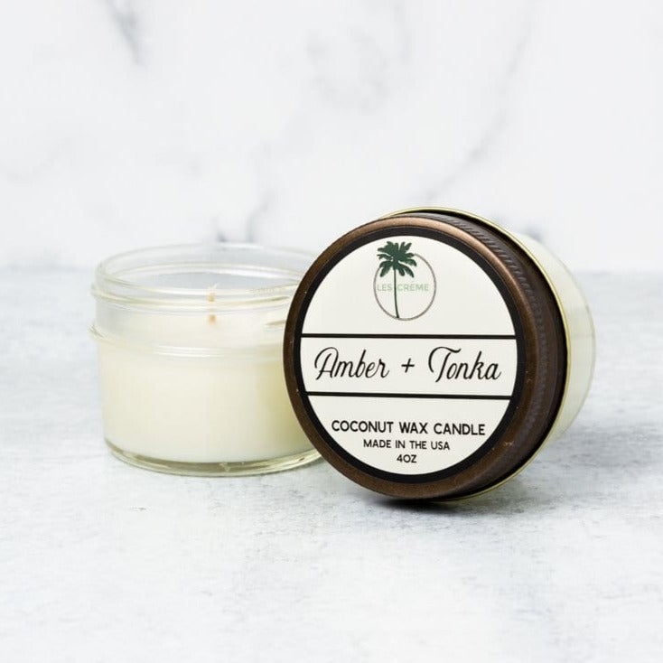 Amber + Tonka Scent Coconut Wax Candle