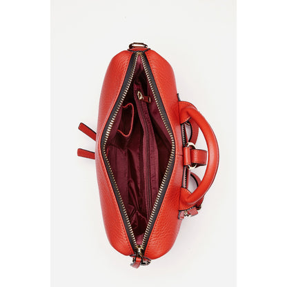 Ashley Red Leather Backpack Purse