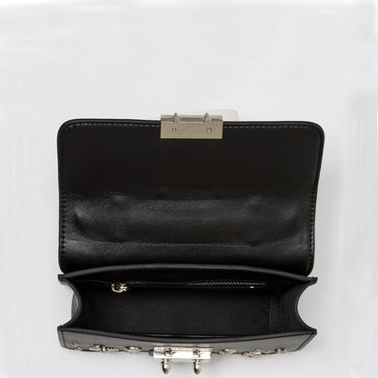 The Hollywood Studded Leather Crossbody Black