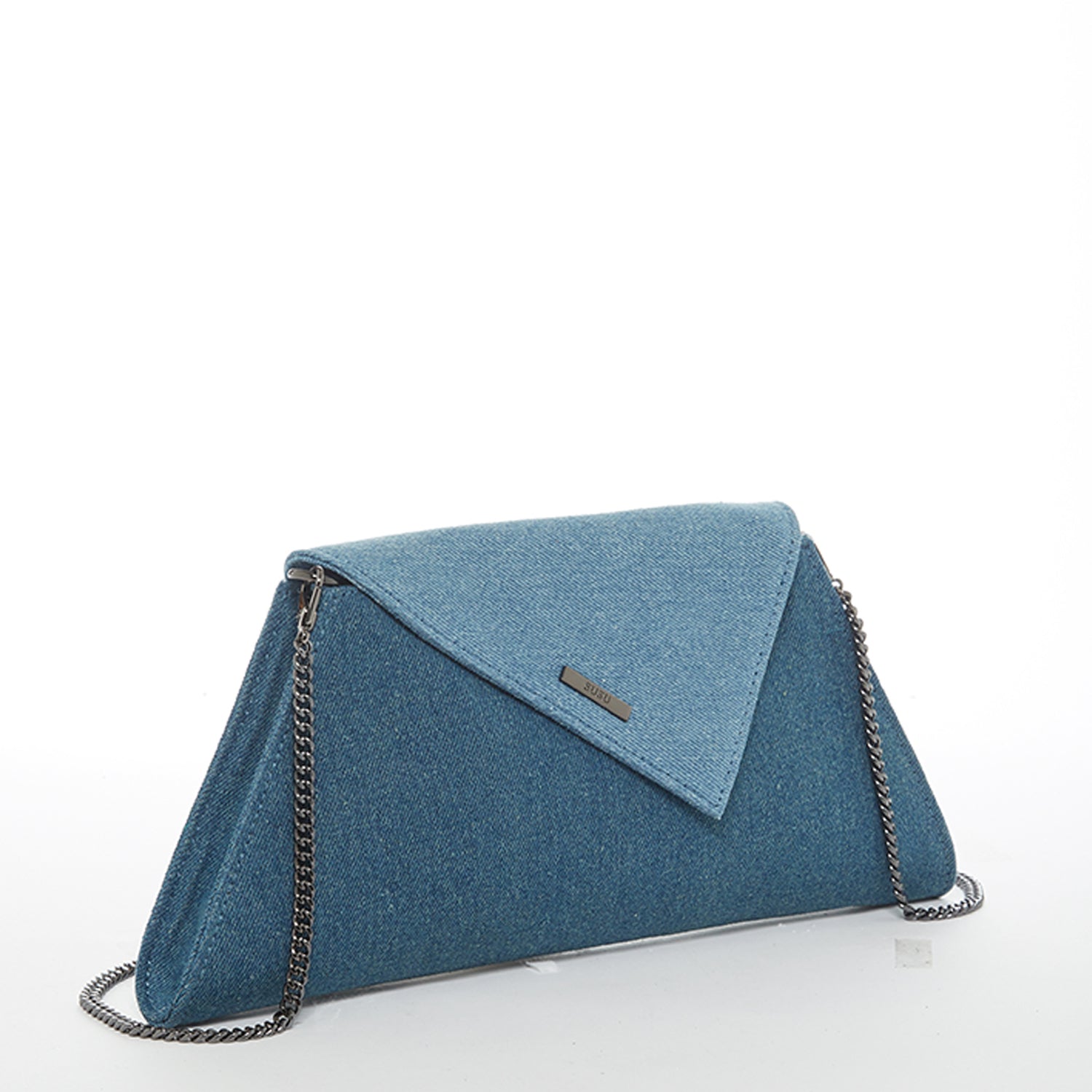 Angelica Denim Clutch Two Tone