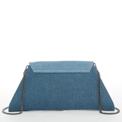 Angelica Denim Clutch Two Tone