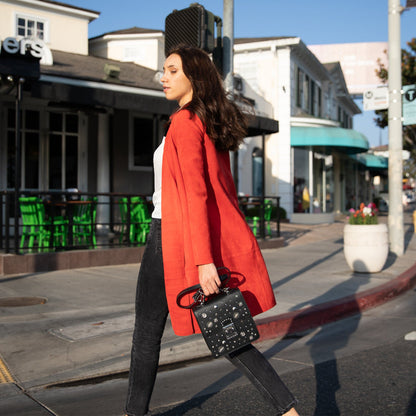 The Hollywood Backpack Purse Leather Black