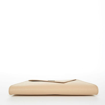 Angelica Nude Leather Clutch Purse