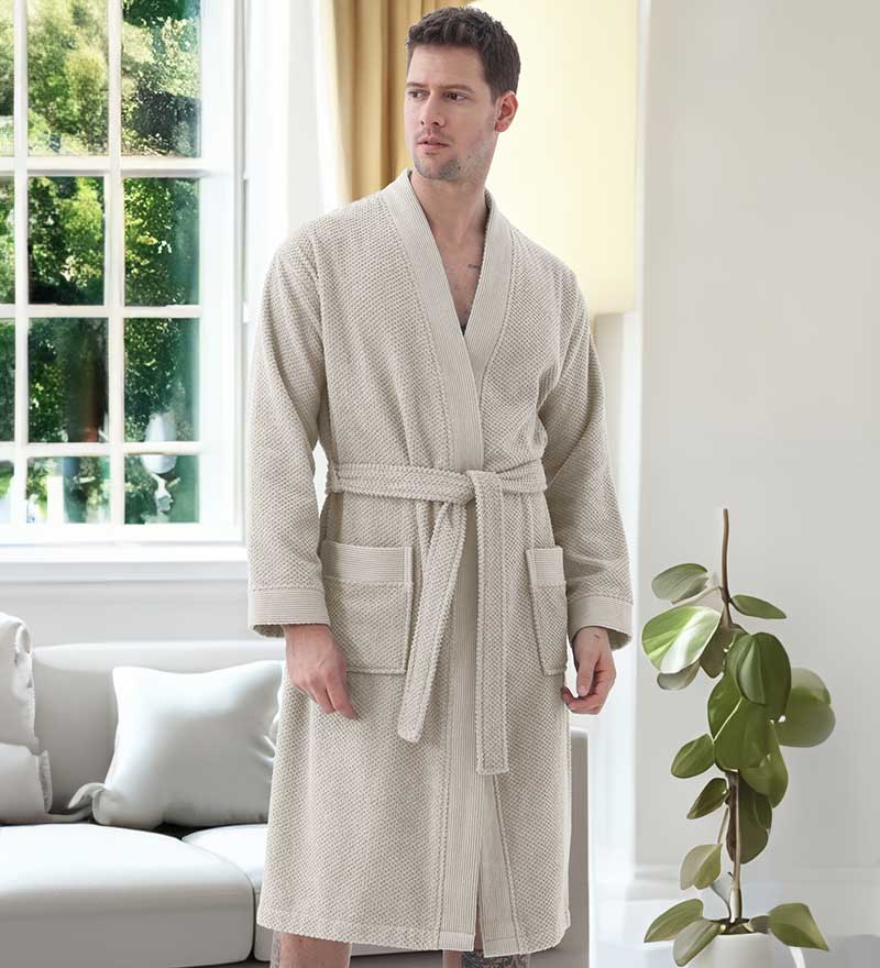 Men's Turkish Cotton Terry Cloth Kimono Robe