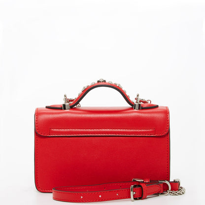 The Hollywood Studded Leather Crossbody Bag Red