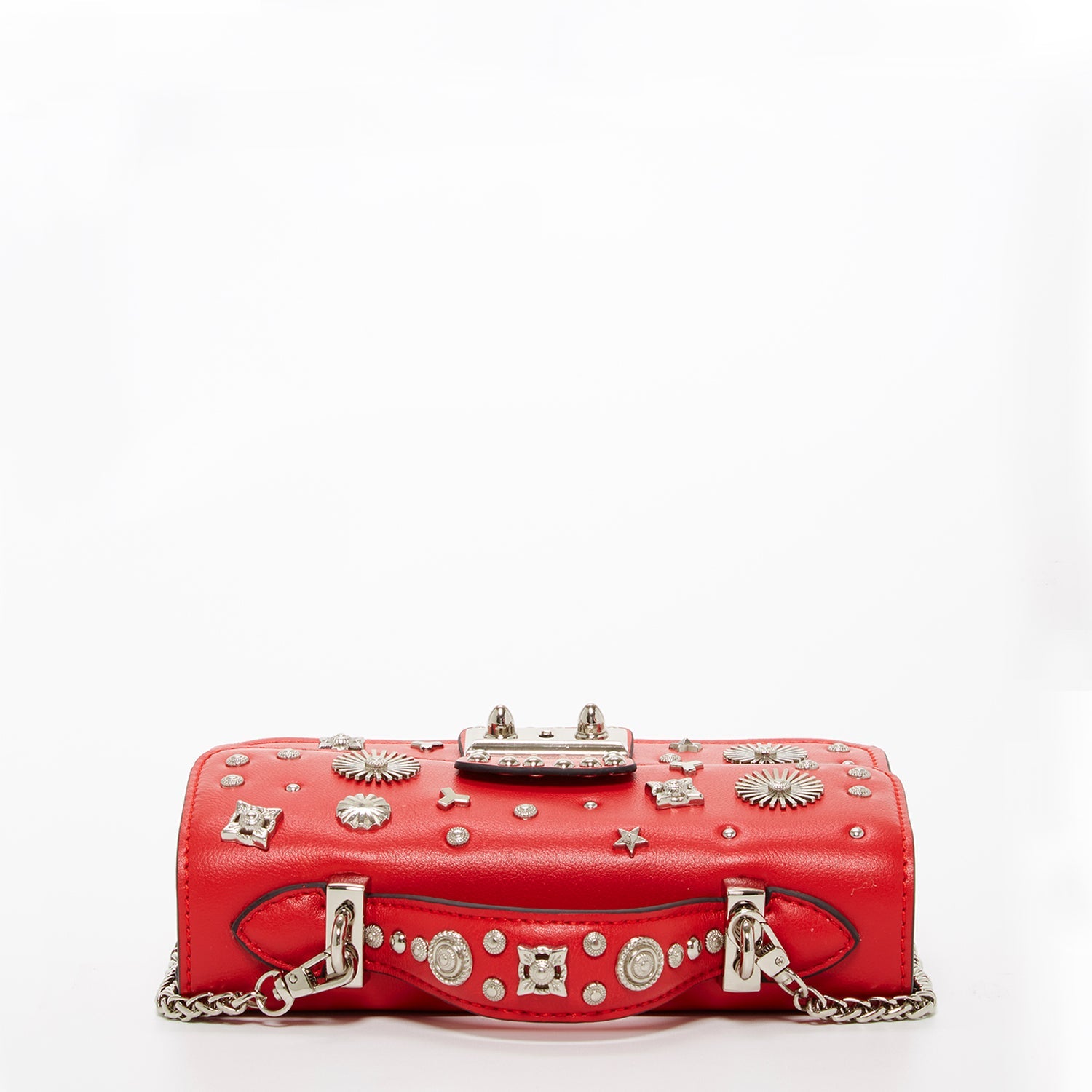 The Hollywood Studded Leather Crossbody Bag Red