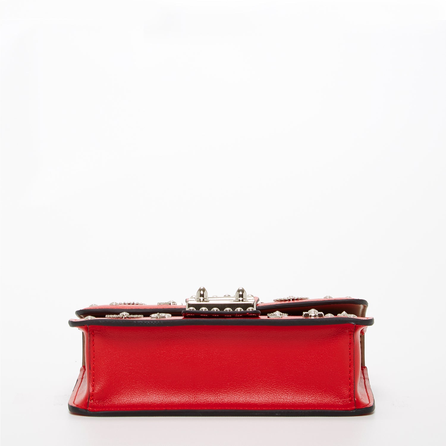 The Hollywood Studded Leather Crossbody Bag Red