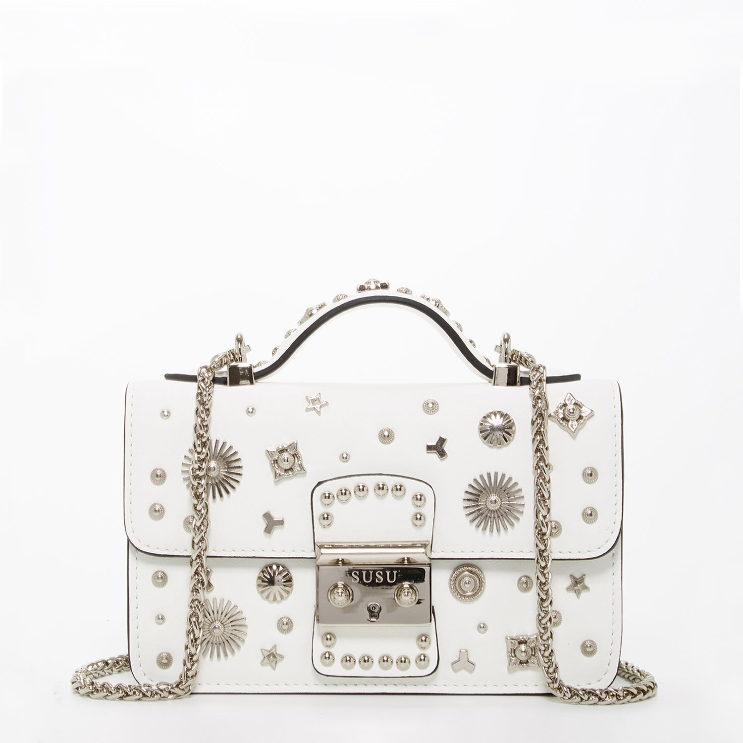 The Hollywood White Leather Crossbody Bag