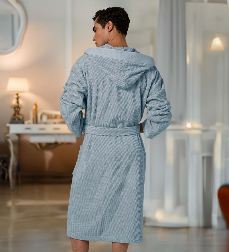 Men's Luxury Turkish Cotton Terry Cloth Robe with Hood